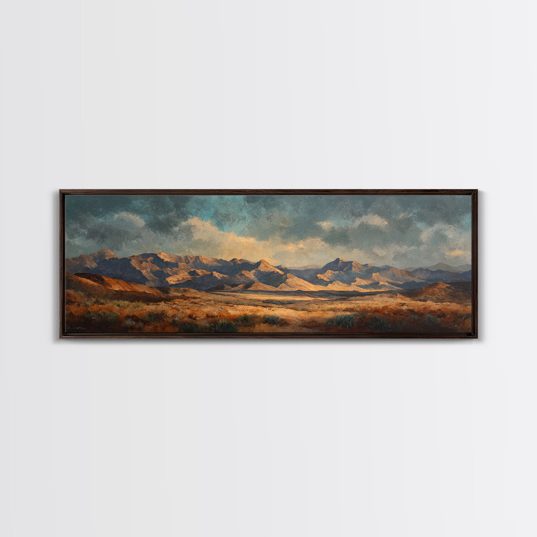 Desert Mesa Panorama Canvas Print, Above Sofa Art, Minimalist Wall Art, Living Room Decor, Fine Art, Statement, ASA-3x1-36