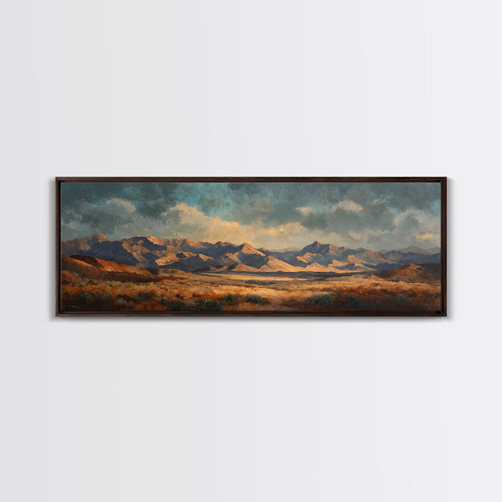Desert Mesa Panorama Canvas Print, Above Sofa Art, Minimalist Wall Art, Living Room Decor, Fine Art, Statement, ASA-3x1-36
