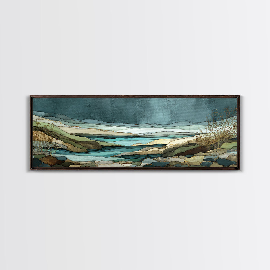Abstract River Bends Canvas Print, Above Sofa Art, Gallery Decor, Living Room Decor, Fine Art, Statement, Minimalist Decor, ASA-3x1-39