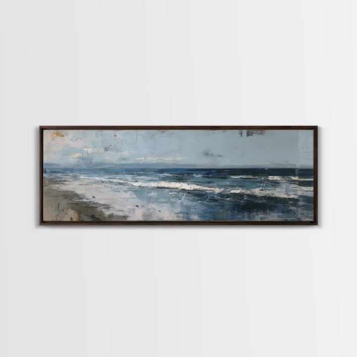 Moody Seascape at Twilight Canvas Print, Above Sofa Art, Set of 3 Prints, Living Room Decor, Watercolor Art, Statement, ASA-3x1-4