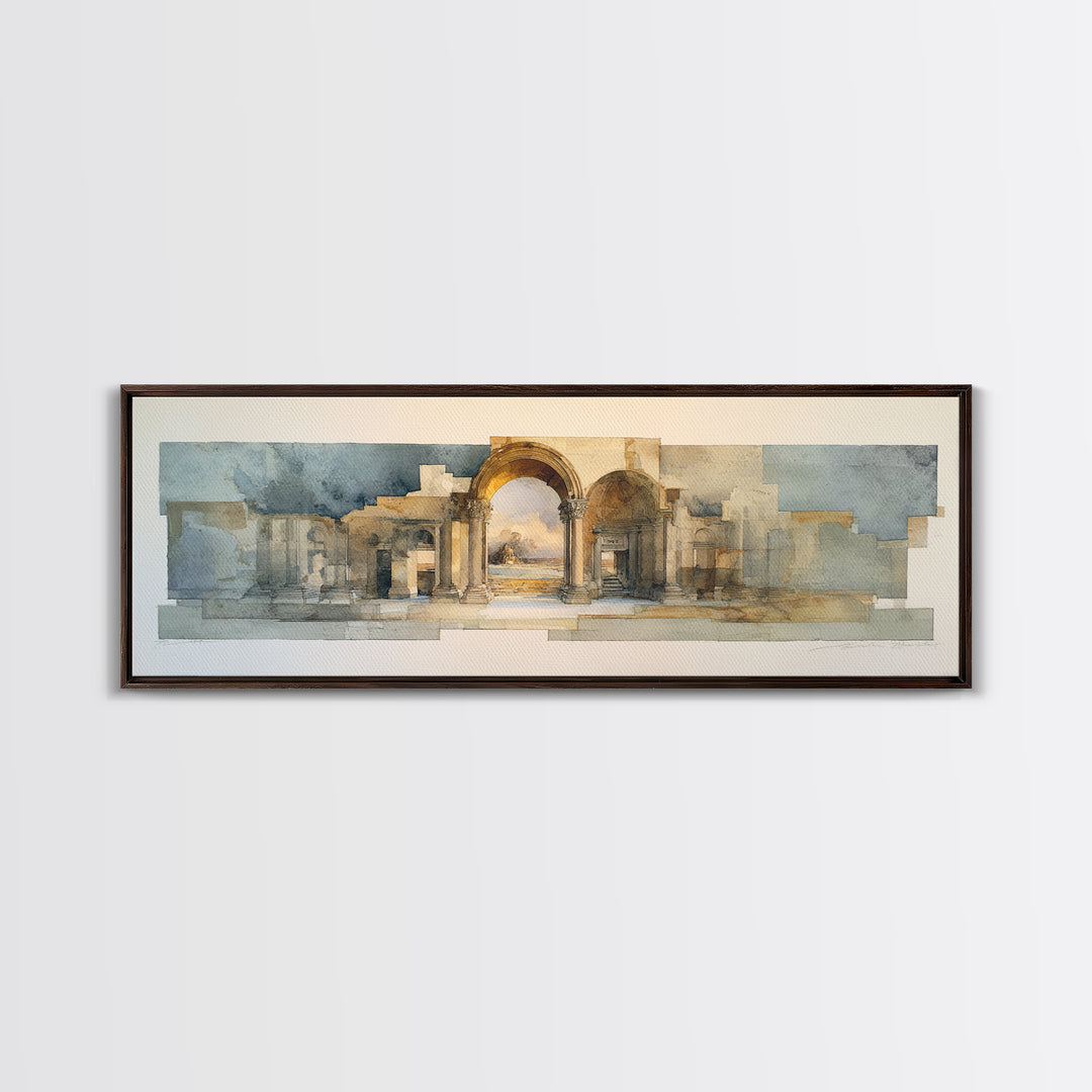 Architectural Arch Study Canvas Print, Above Sofa Art, Horizontal Wall Art, Living Room Decor, Abstract Art, Statement, ASA-3x1-49