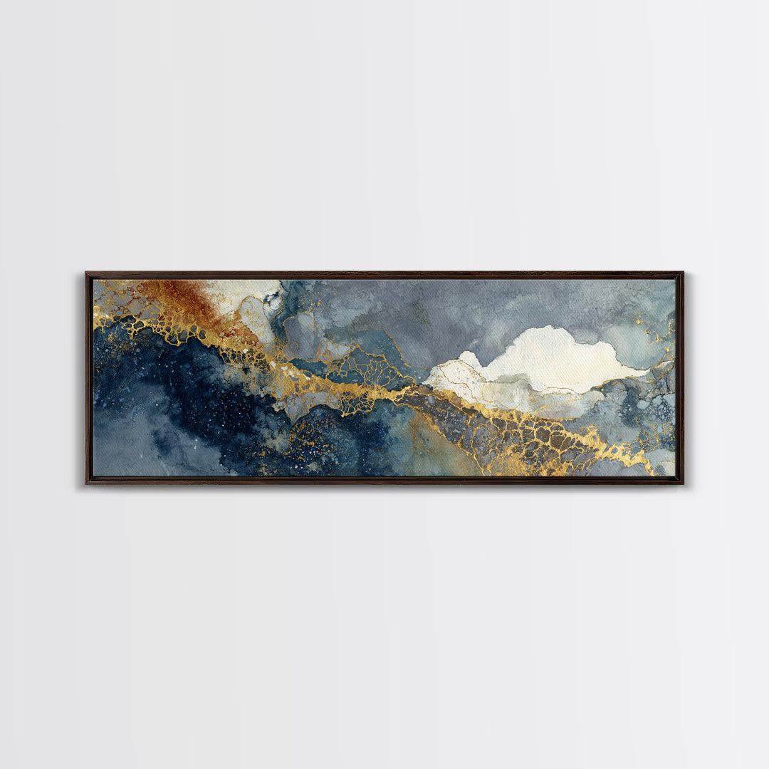 Textured Plaster Abstract Framed Canvas Print, Above Sofa Art, Wall Art, Living Room Decor, Statement, Horizontal Wall Art, ASA-3x1-51