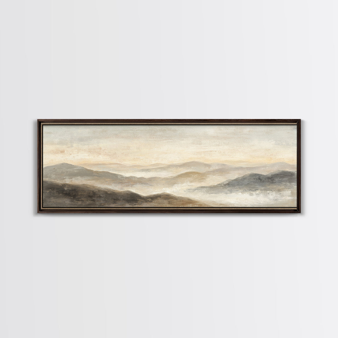 Sunlit Rolling Hills Framed Canvas Print, Above Sofa Art, Wall Art Print, Living Room Decor, Fine Art, Statement, Modern Art, ASA-3x1-57
