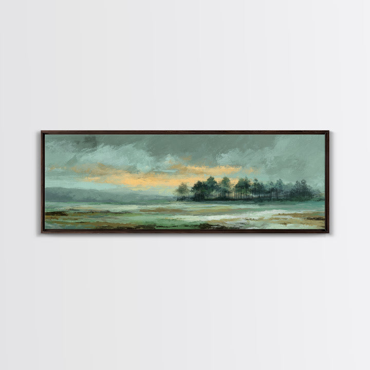 Gallery Style Landscape with Expansive Negative Space Canvas Print, Above Sofa Art, Statement Artwork, Living Room Decor, ASA-3x1-64