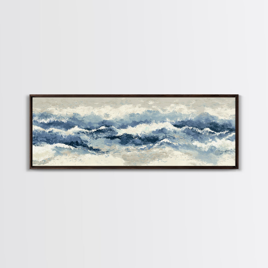 Panoramic Coastal Shoreline from an Aerial View Canvas Print, Above Sofa Art, Large Wall Art, Living Room Decor, Statement, ASA-3x1-67
