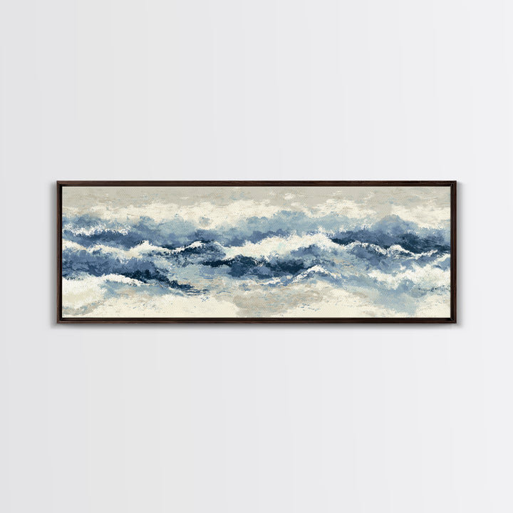Panoramic Coastal Shoreline from an Aerial View Canvas Print, Above Sofa Art, Large Wall Art, Living Room Decor, Statement, ASA-3x1-67