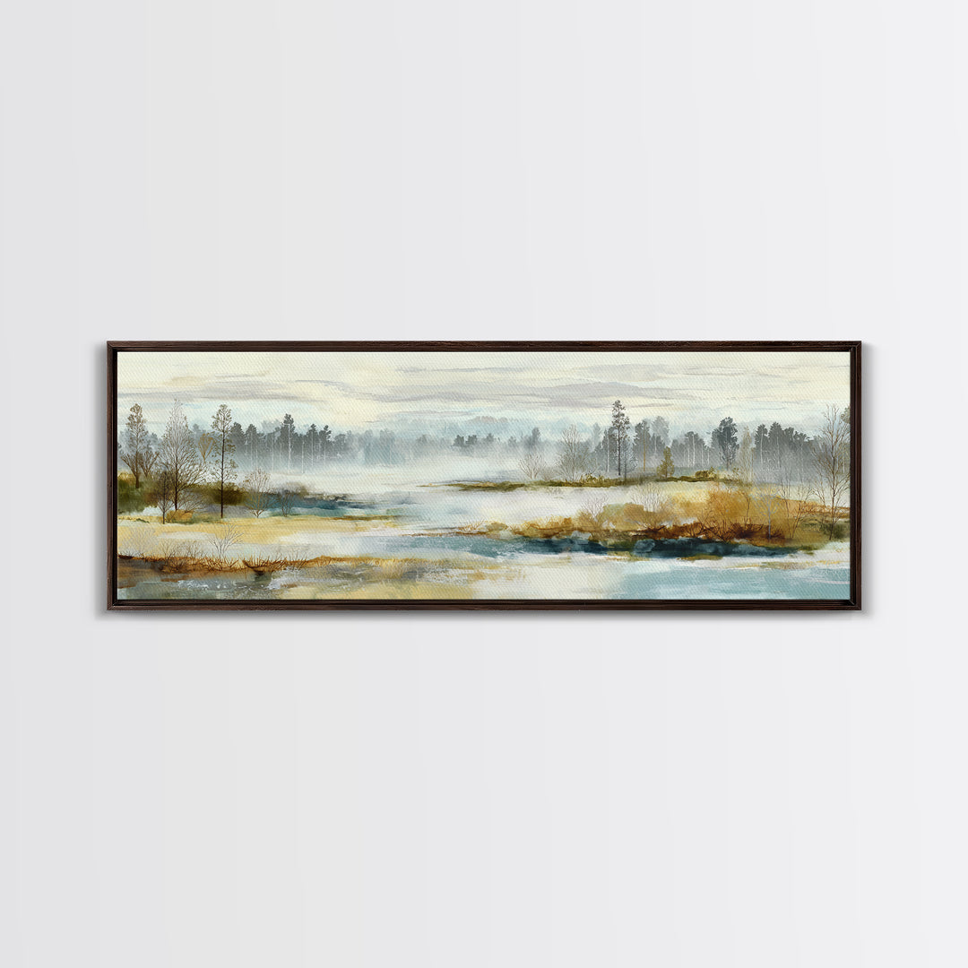 Modern Scandinavian Forest Framed Canvas Print, Above Sofa Art, Textured Wall Art, Living Room Decor, Fine Art, Statement, ASA-3x1-79