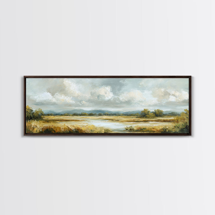 Gallery Style Landscape with Expansive Negative Space Canvas Print, Above Sofa Art, Living Room Decor, Statement, ASA-3x1-88