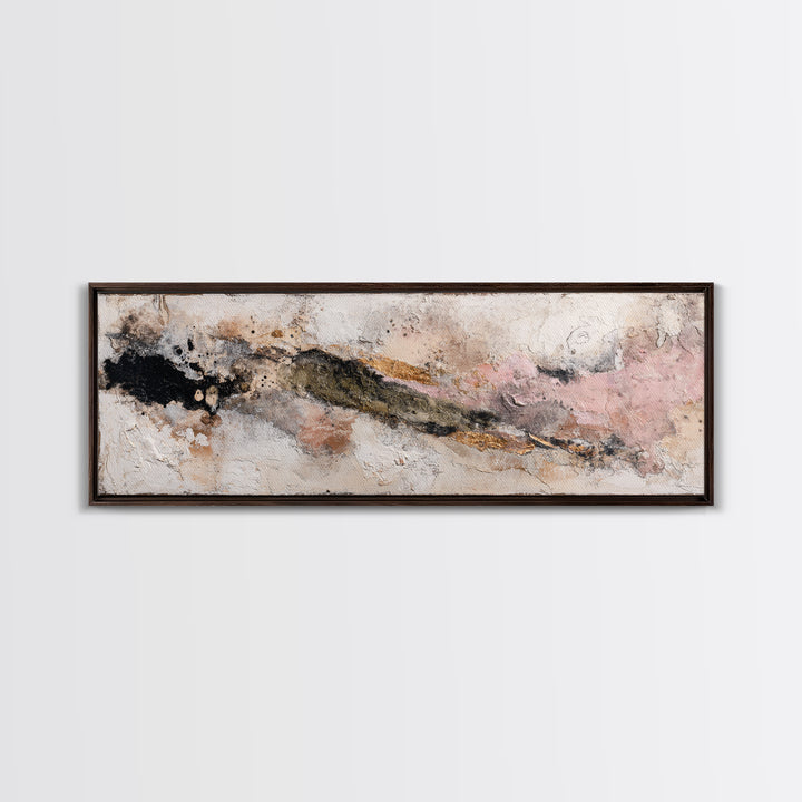 Textured Plaster Abstract Framed Canvas Print, Above Sofa Art, Wall Decor, Living Room Decor, Fine Art, Statement, ASA-3x1-99