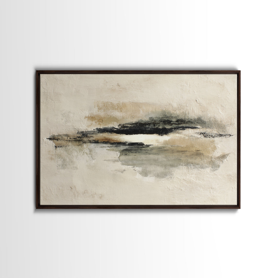 Minimal Black Ink Composition Framed Canvas Print, Above Sofa Art, Living Room Decor, Fine Art, Statement 536, Set of Prints, ASA-3x2-36