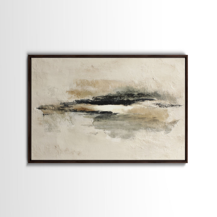 Minimal Black Ink Composition Framed Canvas Print, Above Sofa Art, Living Room Decor, Fine Art, Statement 536, Set of Prints, ASA-3x2-36