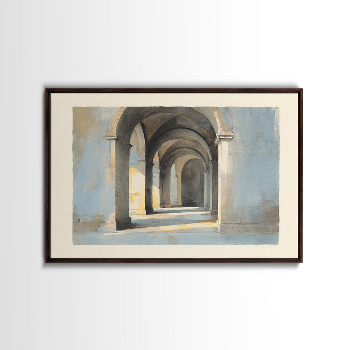 Architectural Arch Study Canvas Print, Above Sofa Art, Oversized Wall Art, Living Room Decor, Oil Painting, Statement, ASA-3x2-37