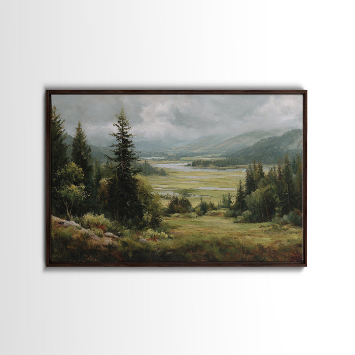 Wide Olive and Beige Meadow Panorama Canvas Print, Above Sofa Art, Textured Wall Art, Living Room Decor, Fine Art, Statement, ASA-3x2-38