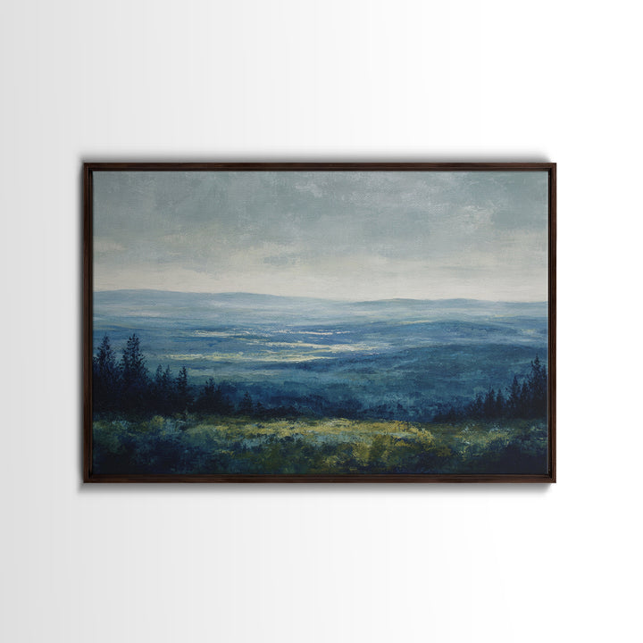 Gallery Style Landscape with Expansive Negative Space Canvas Print, Above Sofa Art, Textured Wall Art, Living Room Decor, ASA-3x2-52