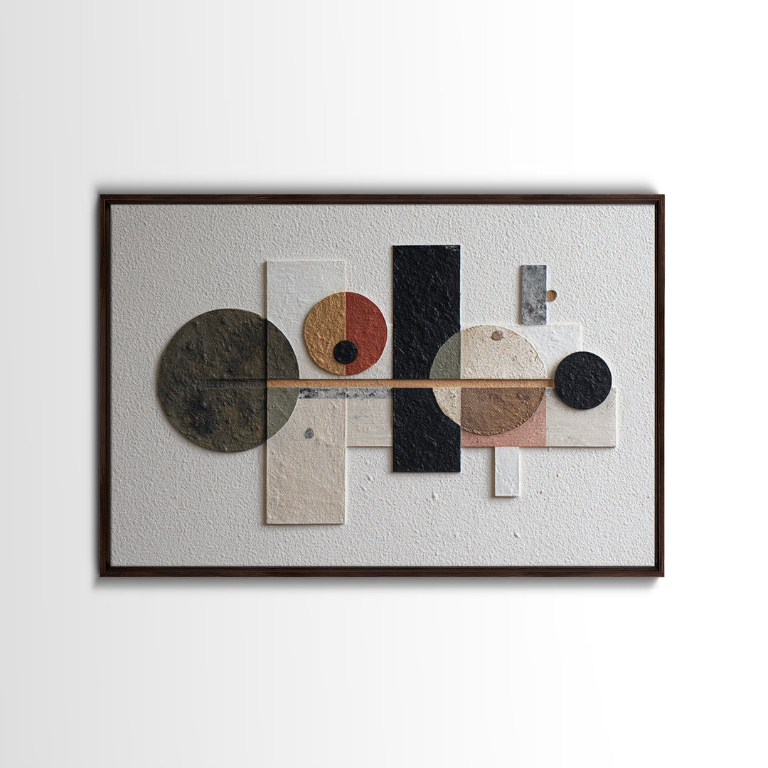 Bold Mid Century Geometric Forms Canvas Print, Above Sofa Art, Bedroom Wall Art, Living Room Decor, Abstract Art, Statement, ASA-3x2-56