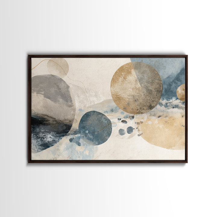 Large Modern Organic Shapes Framed Canvas Print, Above Sofa Art, Set of 3 Wall Art, Living Room Decor, Abstract Art, Statement, ASA-3x2-78