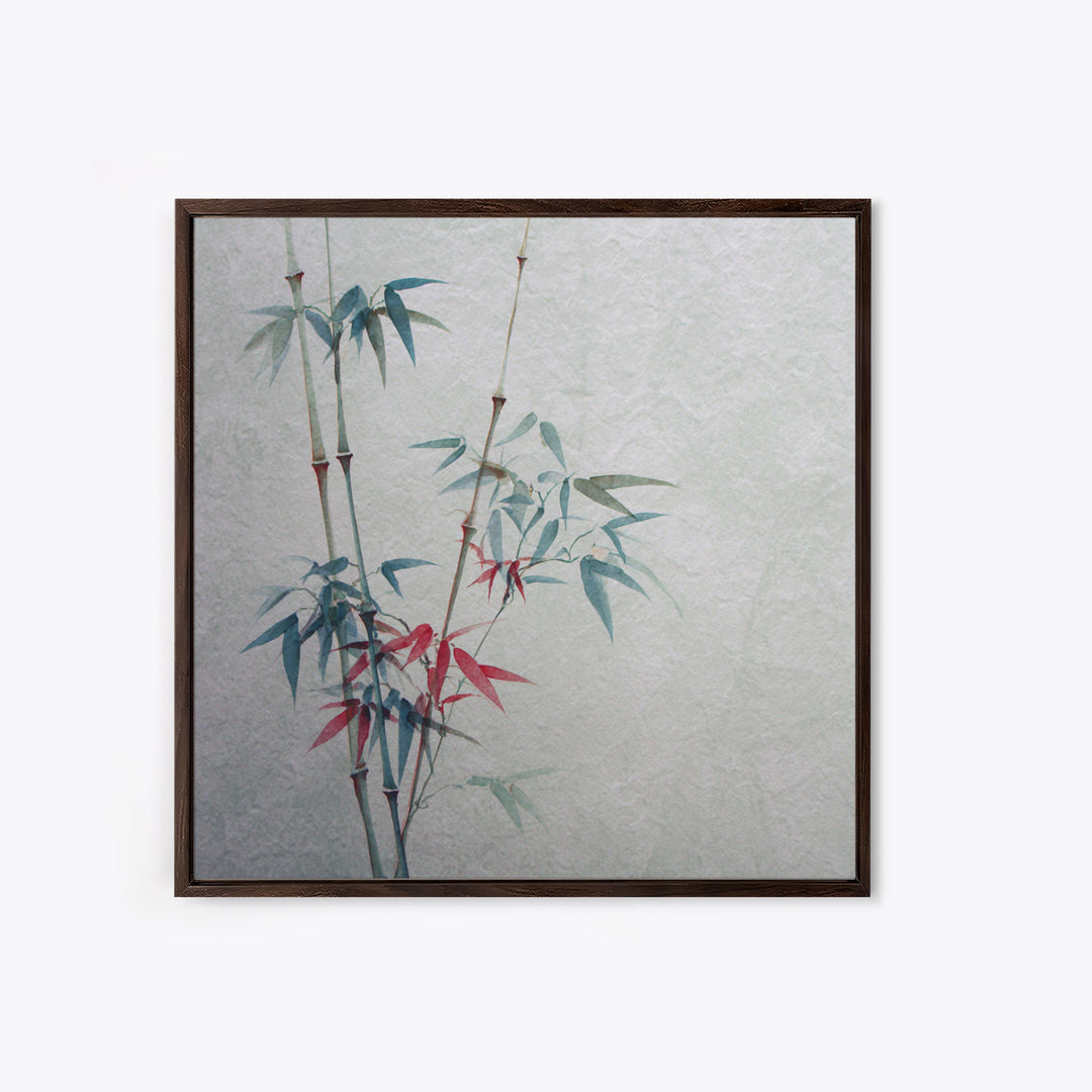 Minimal Bamboo Stalks Framed Canvas Print, Asian Inspired Art, Botanical Print, Living Room Decor, Fine Art, Harmony, ASI-1x1-68
