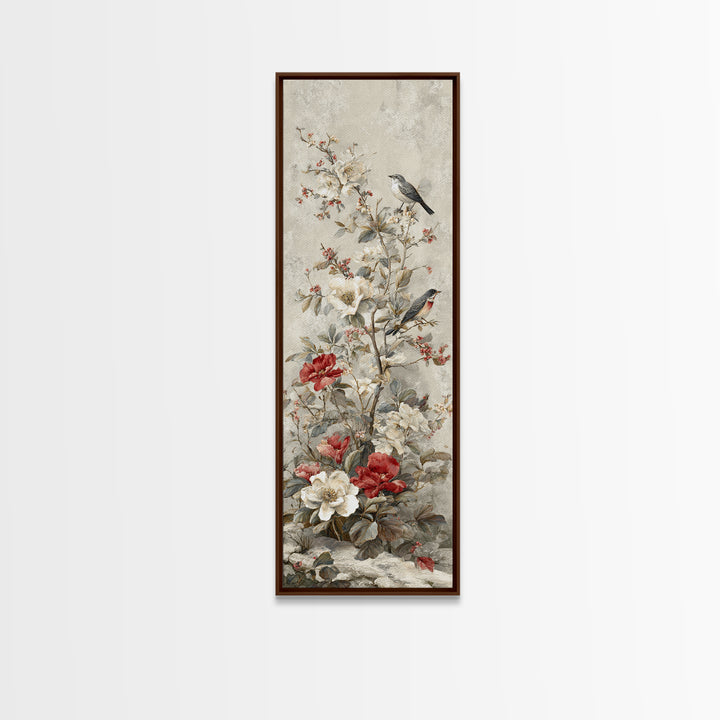 Fan Shaped Composition of Blossoms and Birds Canvas Print, Asian Inspired Art, Art Print, Living Room Decor, Fine Art, Harmony, ASI-1x3-77