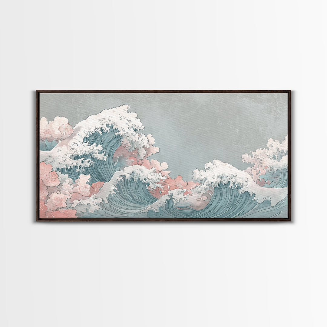 Hokusai Ocean Wave Without Copying the Original Canvas Print, Asian Inspired Art, Statement Artwork, Living Room Decor, Harmony, ASI-2x1-42