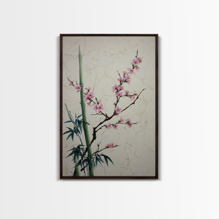 Cherry Blossom Branch Canvas Print, Asian Inspired Art, Asian Wall Art, Living Room Decor, Fine Art, Harmony, Minimalist Decor, ASI-2x3-11