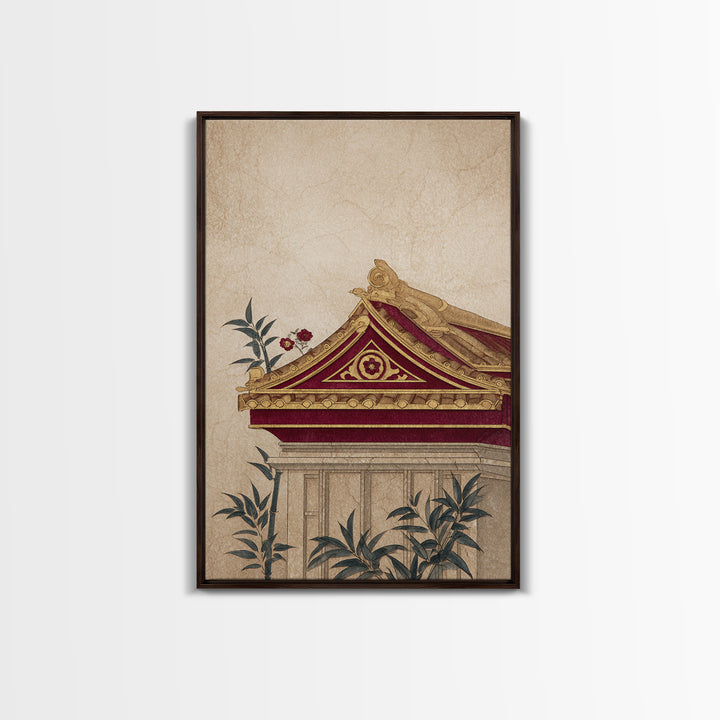 Temple Roof Detail Canvas Print, Asian Inspired Art, Poster, Living Room Decor, Harmony, Japandi Wall Art, Farmhouse Wall Art, ASI-2x3-79