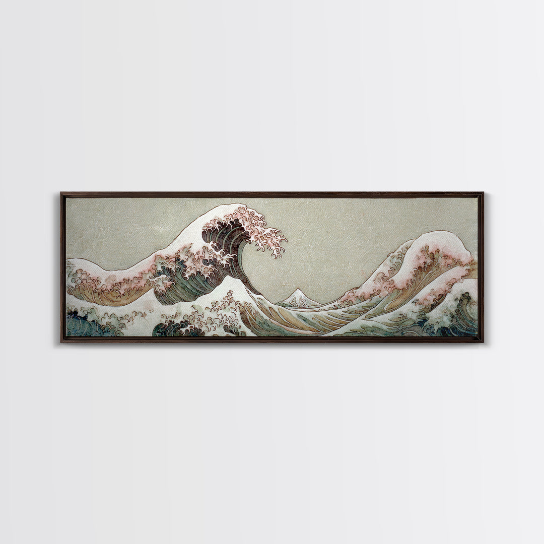 Hokusai Ocean Wave Without Copying the Original Canvas Print, Asian Inspired Art, Asian Art, Living Room Decor, Harmony, ASI-3x1-14