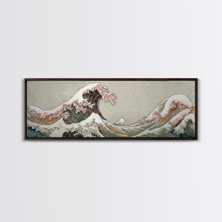 Hokusai Ocean Wave Without Copying the Original Canvas Print, Asian Inspired Art, Asian Art, Living Room Decor, Harmony, ASI-3x1-14