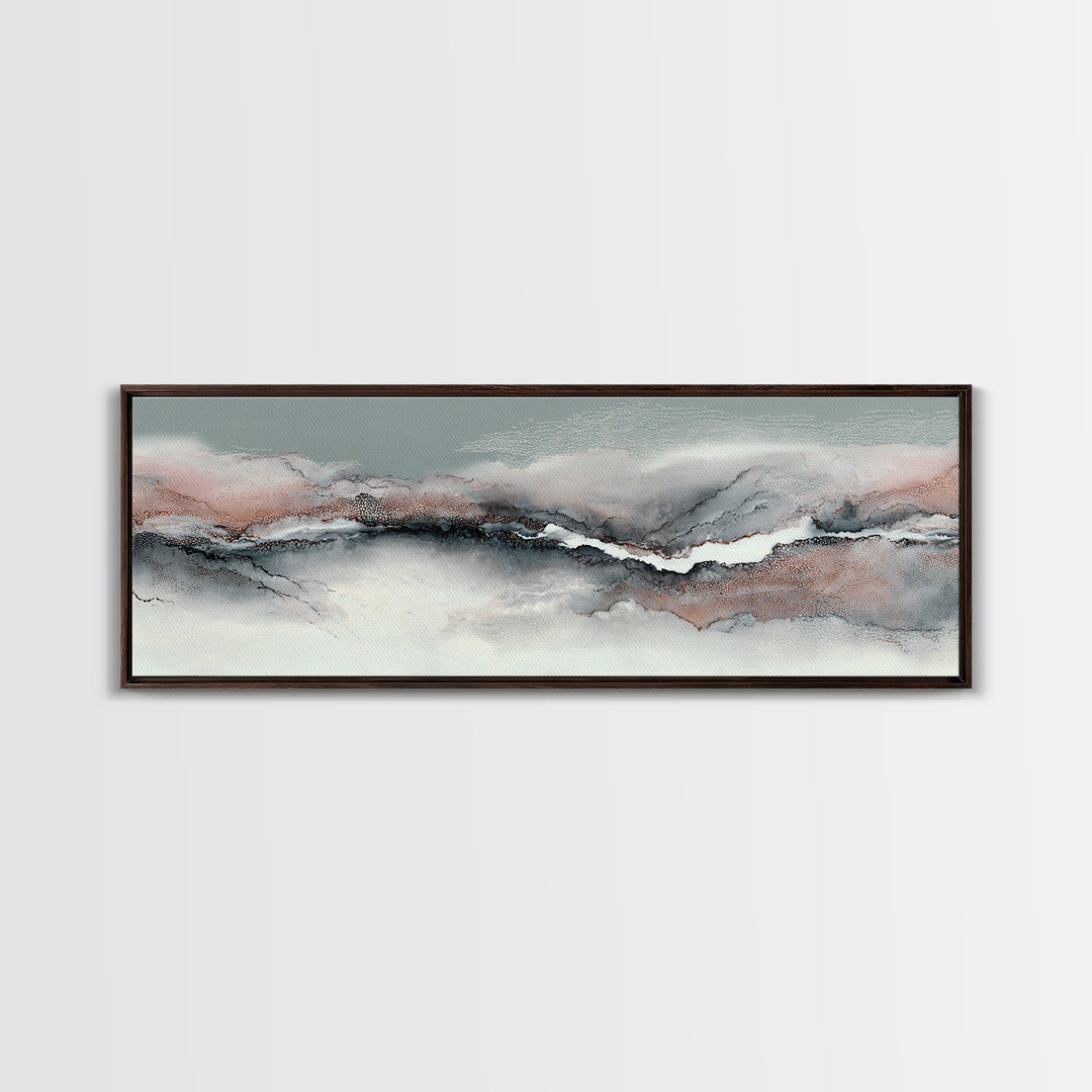 Zen Rock Garden Abstraction Canvas Print, Asian Inspired Art, Wall Art, Living Room Decor, Watercolor Art, Harmony, Bird Art, ASI-3x1-30
