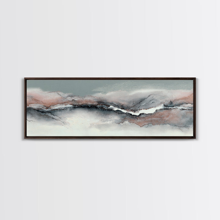 Zen Rock Garden Abstraction Canvas Print, Asian Inspired Art, Wall Art, Living Room Decor, Watercolor Art, Harmony, Bird Art, ASI-3x1-30