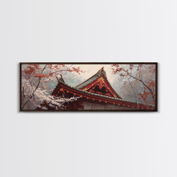 Temple Roof Detail Canvas Print, Asian Inspired Art, Fine Art Print, Living Room Decor, Fine Art, Harmony, Poster, Wall Decor, ASI-3x1-39