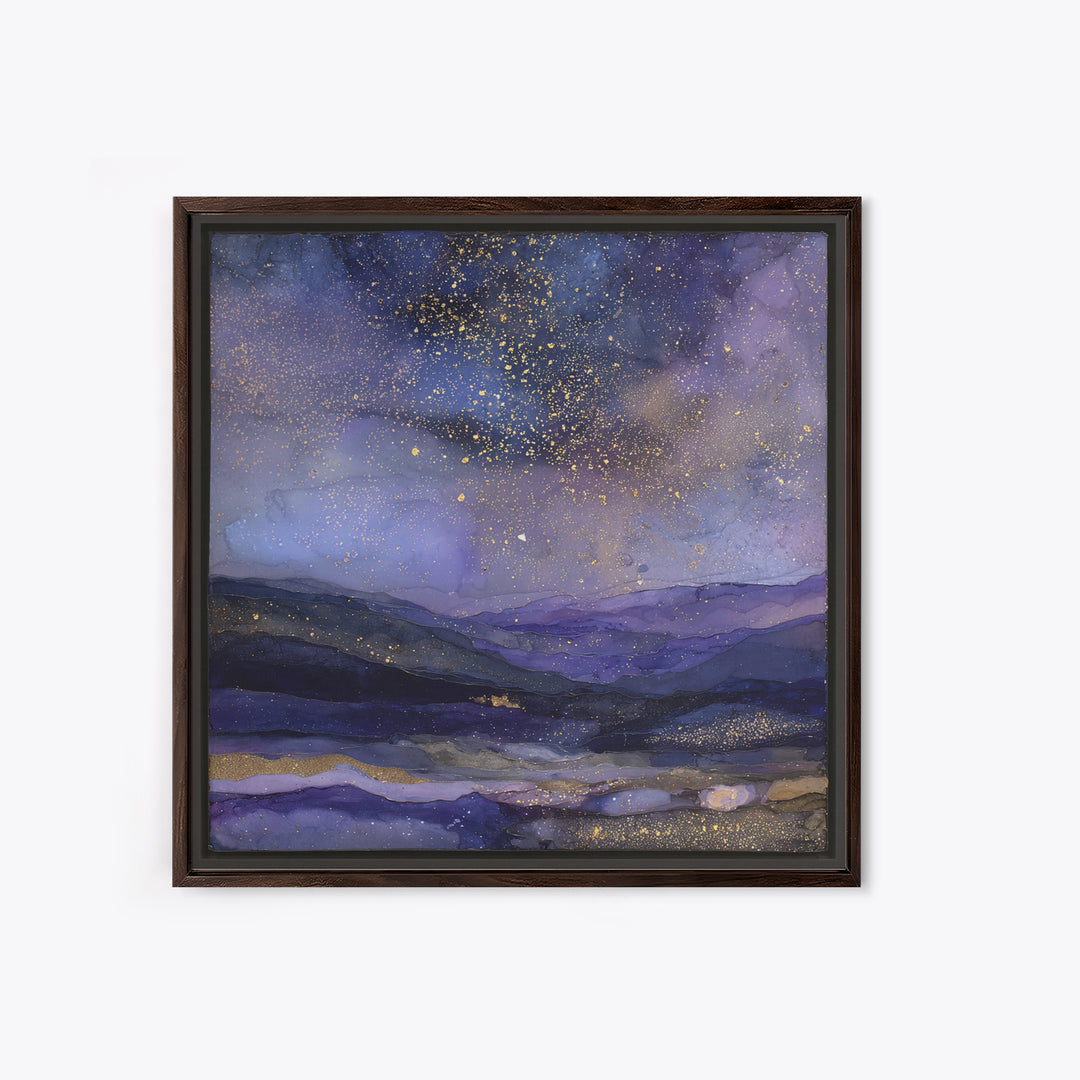 Ram Constellation Above Desert Cliffs at Night Framed Canvas Print, Astrology Art, Gallery Decor, Living Room Decor, Zodiac, AST-1x1-32
