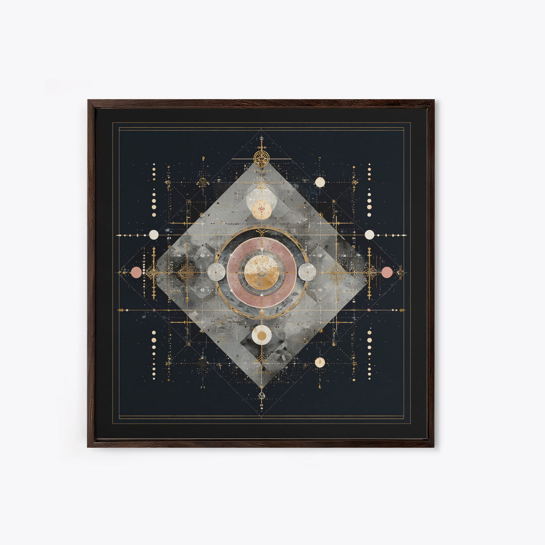 Birth Chart Geometry Canvas Print, Astrology Art, Astrology Wall Art, Living Room Decor, Abstract Art, Zodiac, Contemporary Art, AST-1x1-55