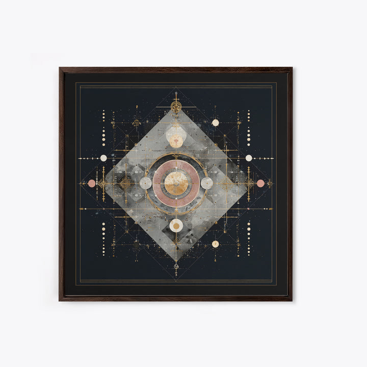 Birth Chart Geometry Canvas Print, Astrology Art, Astrology Wall Art, Living Room Decor, Abstract Art, Zodiac, Contemporary Art, AST-1x1-55