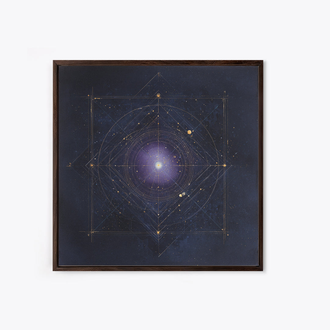 Birth Chart Geometry Framed Canvas Print, Astrology Art, Statement Artwork, Living Room Decor, Fine Art, Zodiac, Digital Art, AST-1x1-79