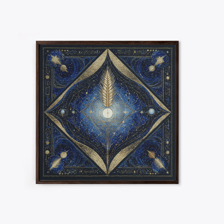 Virgo Maiden with Wheat and Blue Night Canvas Print, Astrology Art, Wall Decor, Living Room Decor, Fine Art, Zodiac, Home Decor, AST-1x1-90