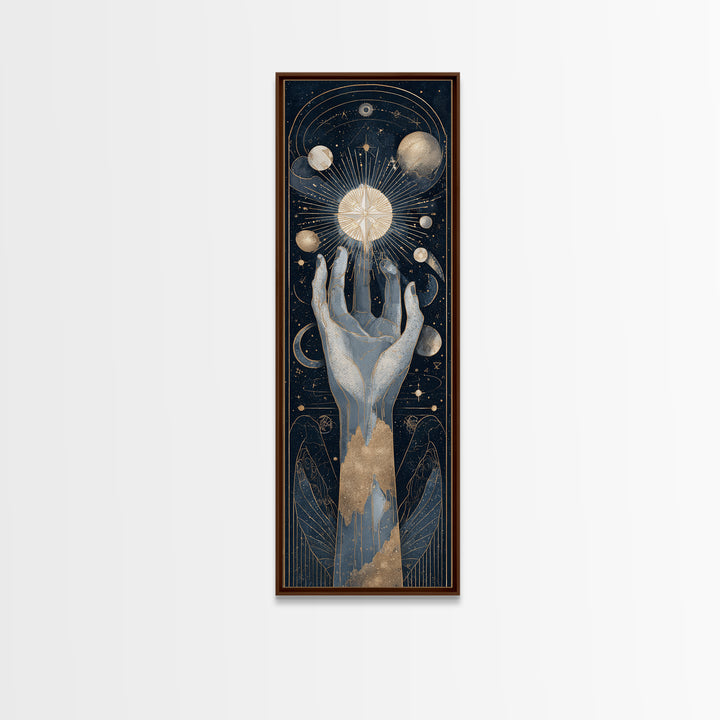 Tarot Cosmic Hand Holding a Glowing Star Canvas Print, Astrology Art, Wall Decor, Living Room Decor, Fine Art, Zodiac, AST-1x3-18