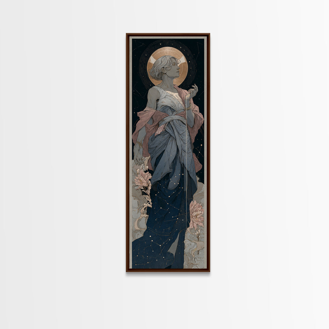 Water Bearer Figure Pouring a River of Canvas Print, Astrology Art, Astrology Gifts, Living Room Decor, Oil Painting, Zodiac, AST-1x3-27