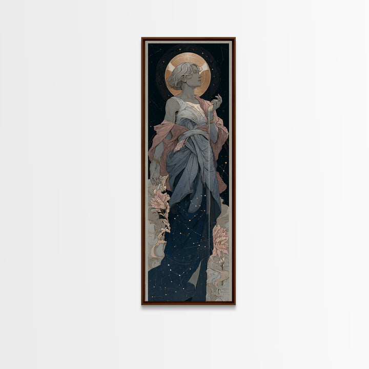 Water Bearer Figure Pouring a River of Canvas Print, Astrology Art, Astrology Gifts, Living Room Decor, Oil Painting, Zodiac, AST-1x3-27