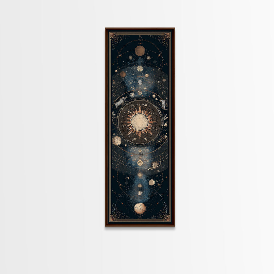 Twelve Zodiac Animals Arranged Canvas Print, Astrology Art, Cat Art, Living Room Decor, Fine Art, Zodiac, Zodiac Wall Art, AST-1x3-40