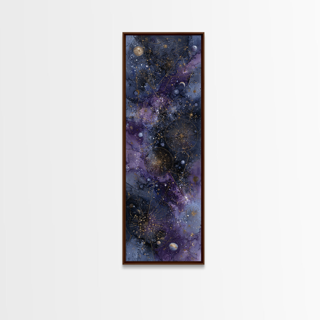 Scorpio Formed from Stars and Jeweled Shadows Framed Canvas Print, Astrology Art, Neutral Decor, Living Room Decor, Zodiac, AST-1x3-70