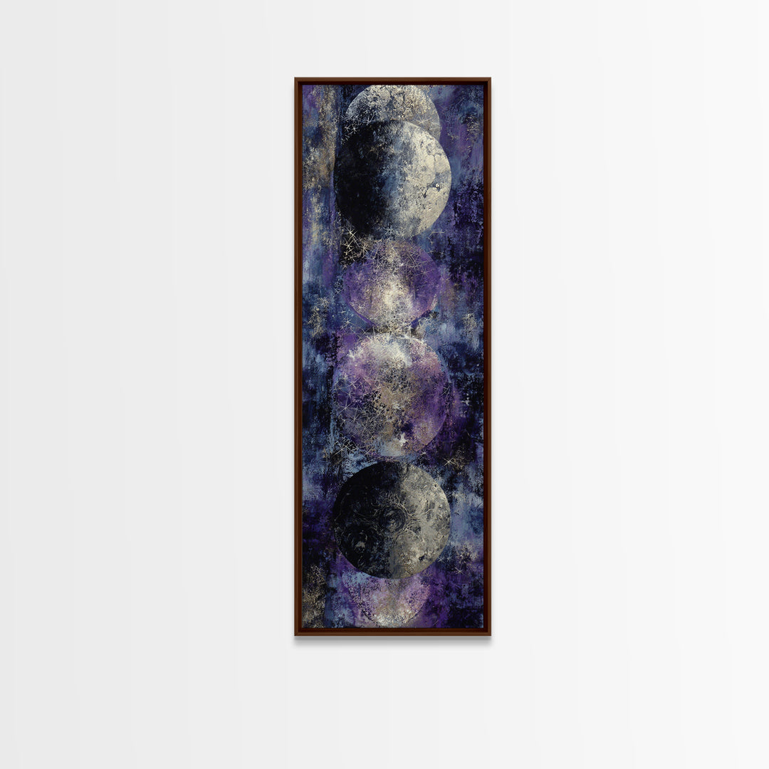 Lunar Phase Composition Canvas Print, Astrology Art, Cat Art, Living Room Decor, Zodiac, Zodiac Wall Art, Leo Wall Art, AST-1x3-73