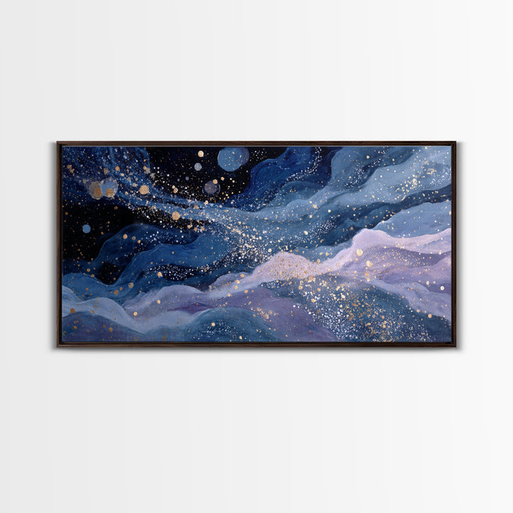 Water Bearer Figure Pouring a River of Framed Canvas Print, Astrology Art, Leo Astrology, Living Room Decor, Fine Art, Zodiac, AST-2x1-59