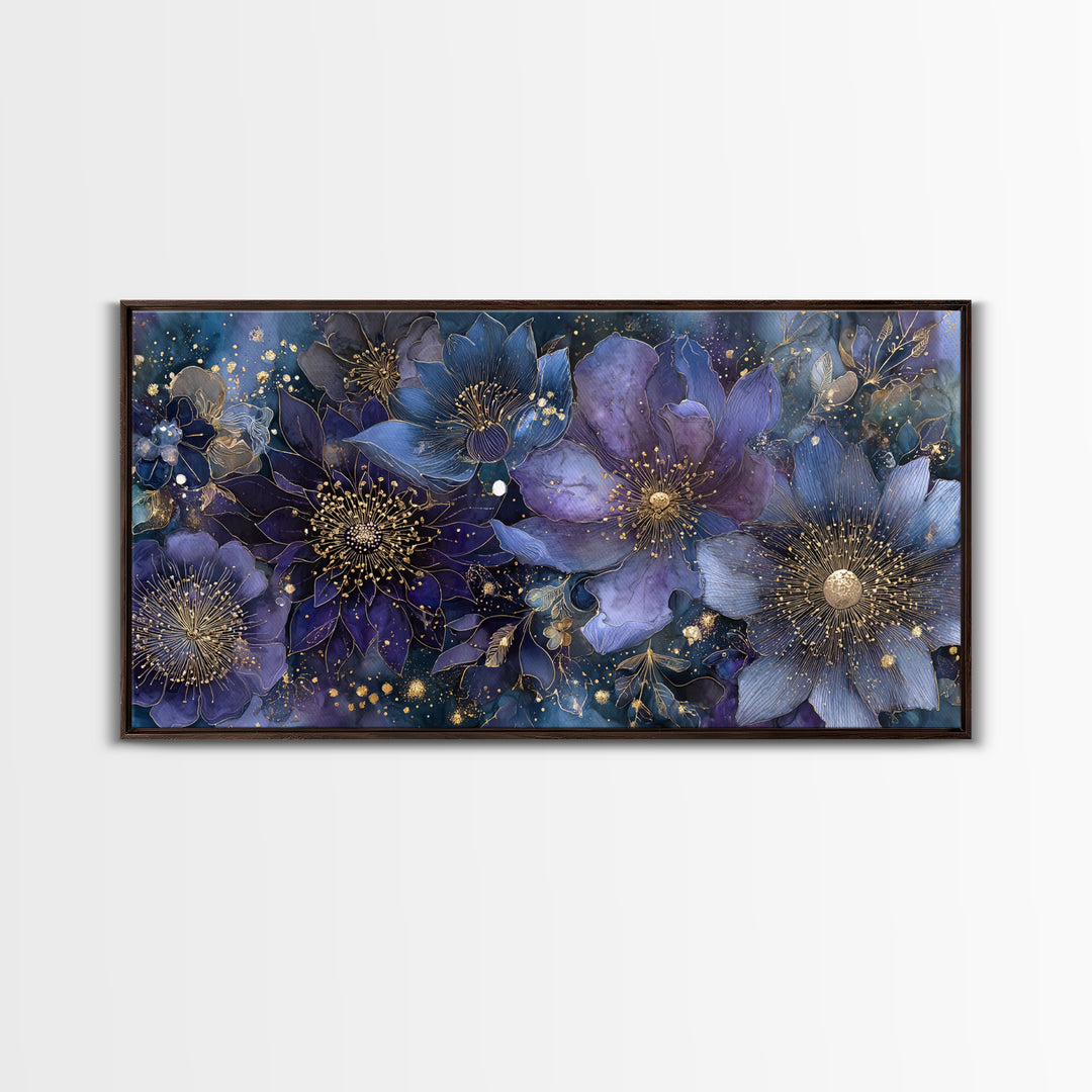 Dreamlike Night Garden Canvas Print, Astrology Art, Home Decor, Living Room Decor, Fine Art, Zodiac, Celestial Decor, AST-2x1-66