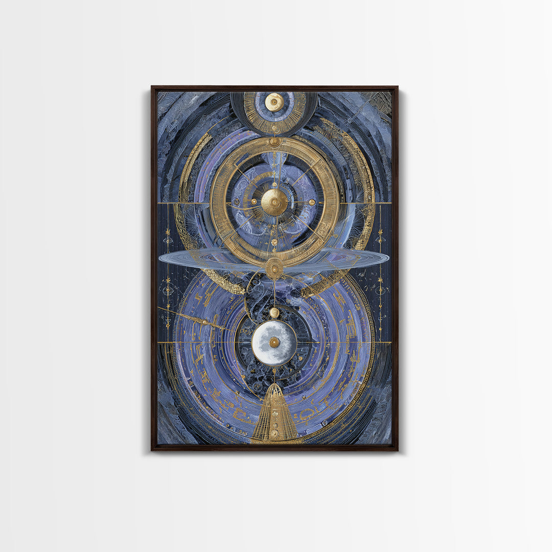 Planetary Still Life Framed Canvas Print, Astrology Art, Digital Art, Living Room Decor, Fine Art, Zodiac, Celestial Wall Art, AST-2x3-100