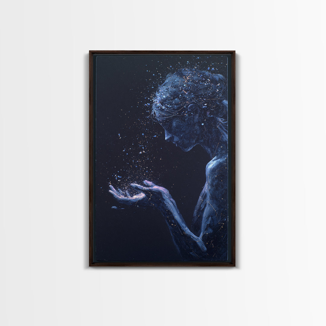 Water Bearer Figure Pouring a River of Canvas Print, Astrology Art, Printable Wall Art, Living Room Decor, Fine Art, Zodiac, AST-2x3-23