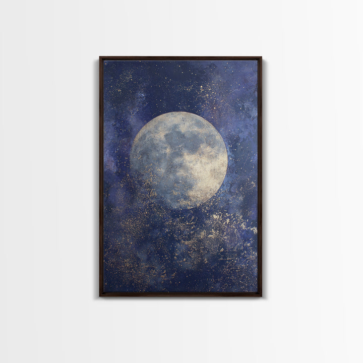Lunar Phase Composition Canvas Print, Astrology Art, Cat Art, Living Room Decor, Zodiac, Zodiac Wall Art, Leo Wall Art, AST-2x3-45