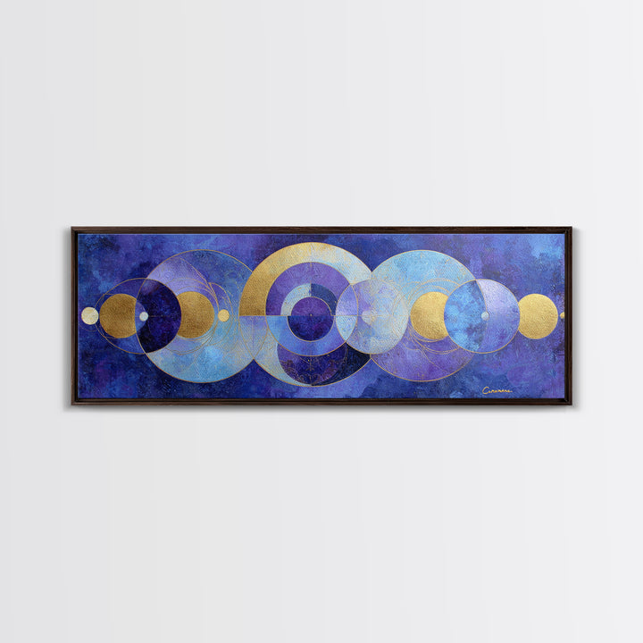 Celestial Twins Surrounded by Mirrored Moons Canvas Print, Astrology Art, Leo Wall Art, Living Room Decor, Abstract Art, Zodiac, AST-3x1-25