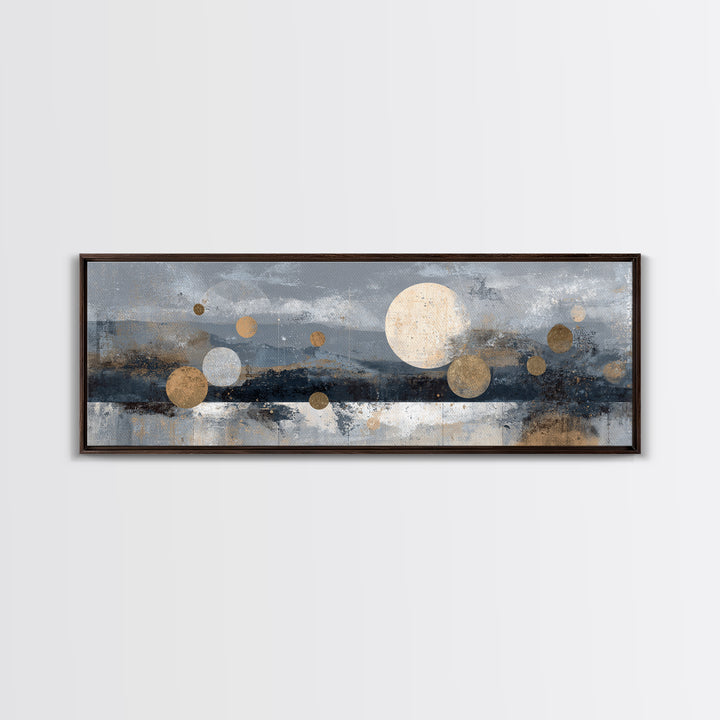 Lunar Phase Composition Framed Canvas Print, Astrology Art, Astronomy Print, Living Room Decor, Fine Art, Zodiac, AST-3x1-77