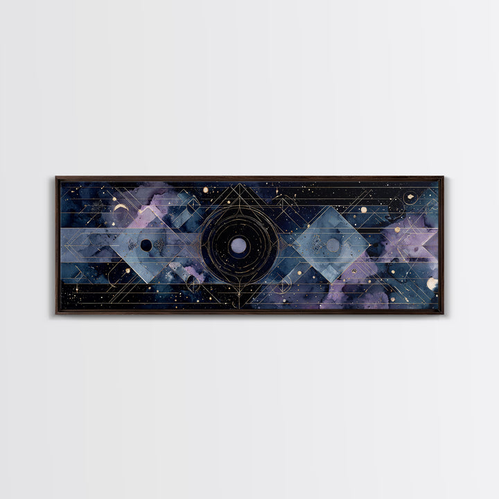 Birth Chart Geometry Canvas Print, Astrology Art, Digital Wall Art, Living Room Decor, Fine Art, Zodiac, Astronomy Art, AST-3x1-95