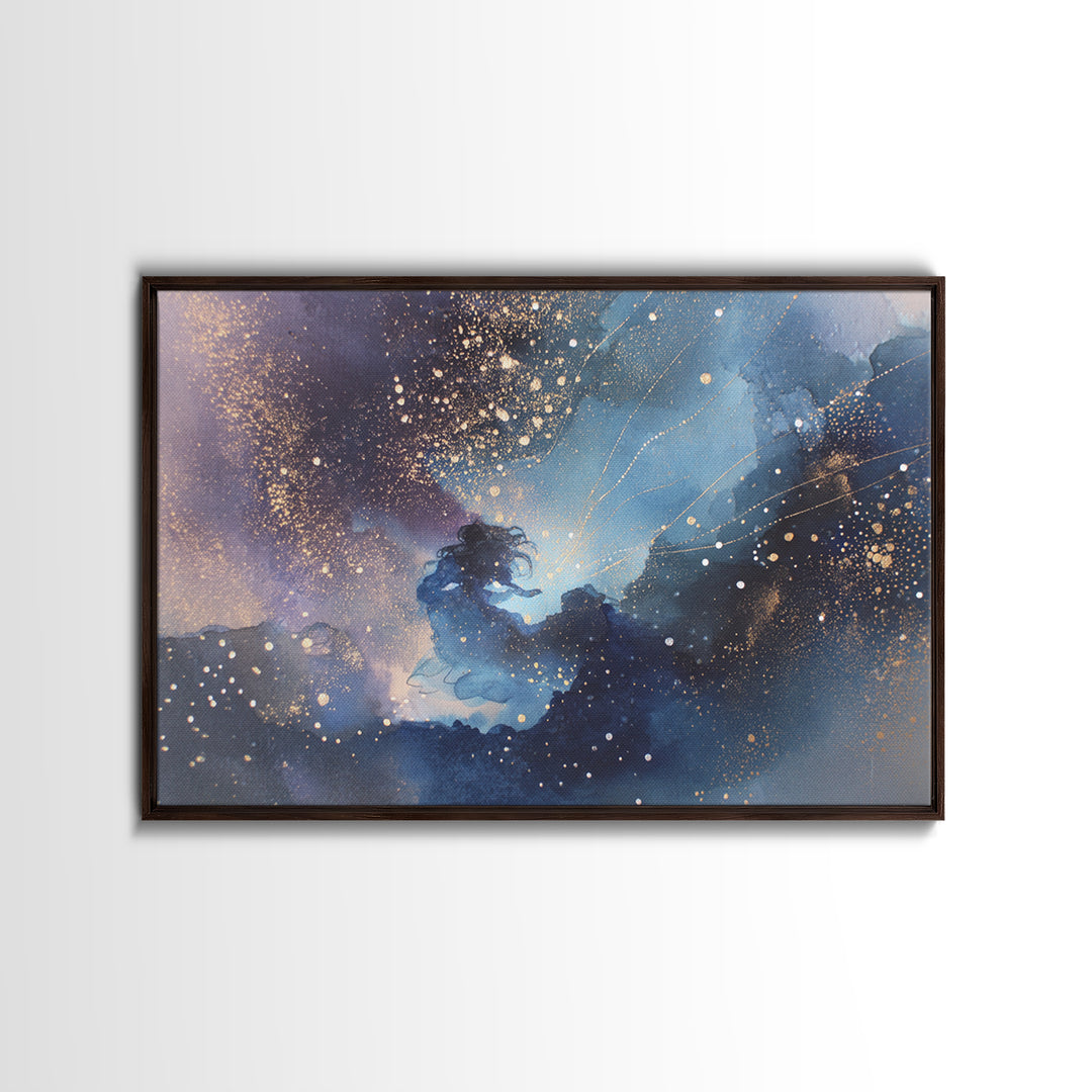 Water Bearer Figure Pouring a River of Canvas Print, Astrology Art, Astrology, Living Room Decor, Zodiac, Zodiac Sign Wall Art, AST-3x2-67